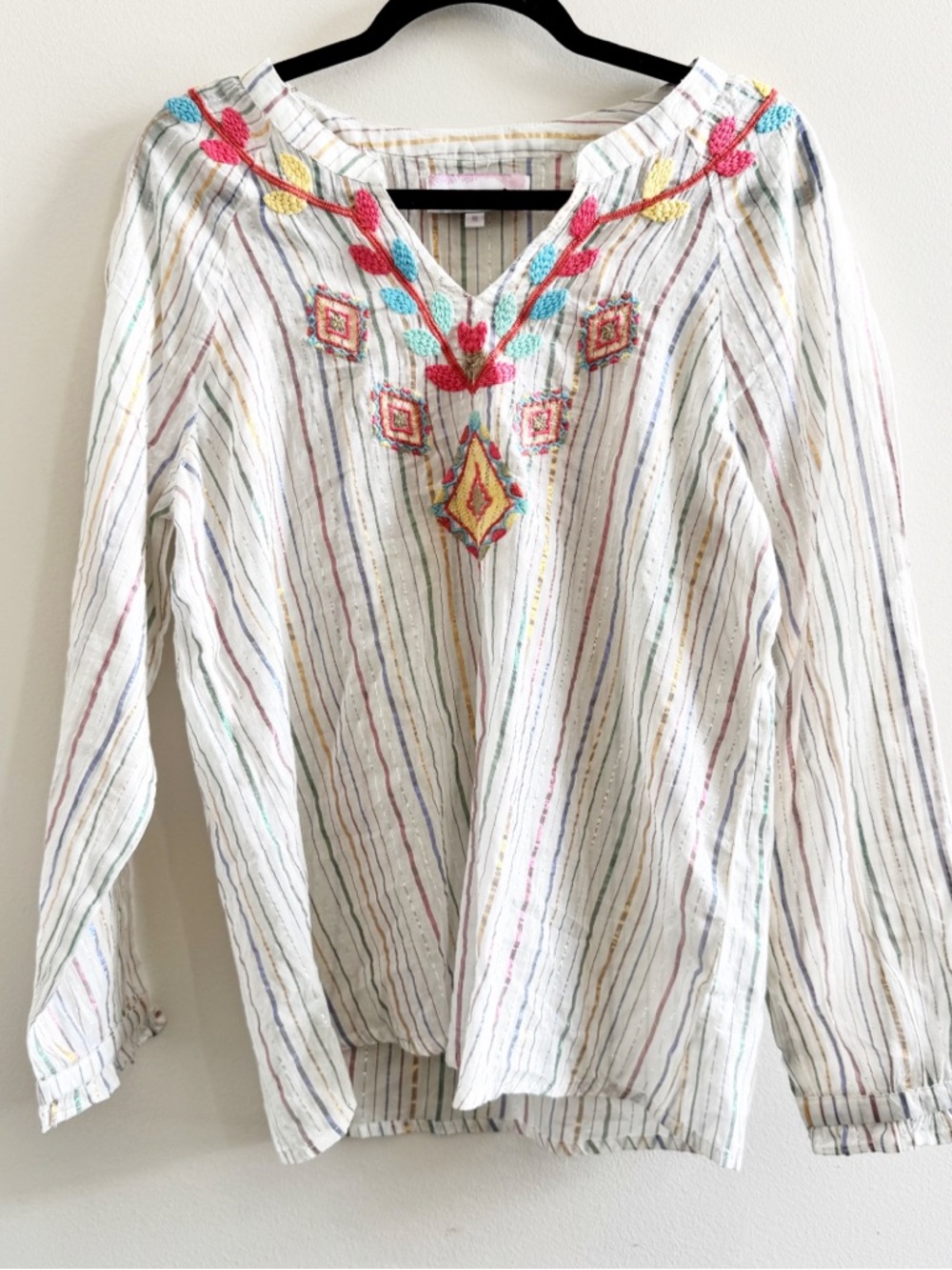 NINA Kaufmann St Tropez Embroidered Summer Transition Piece w/ Metallic Thread